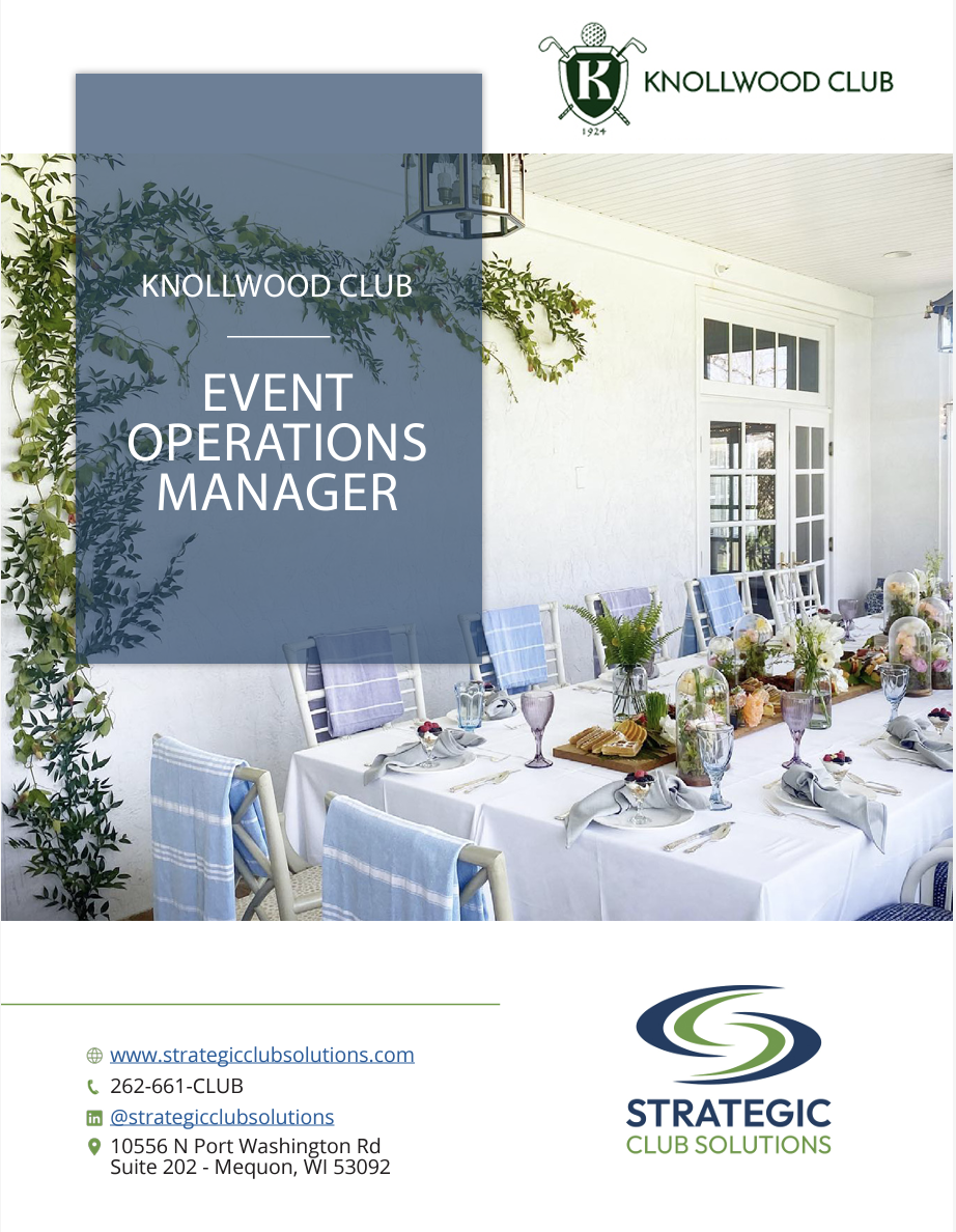 Knollwood Event Operations Manager Job Brochure